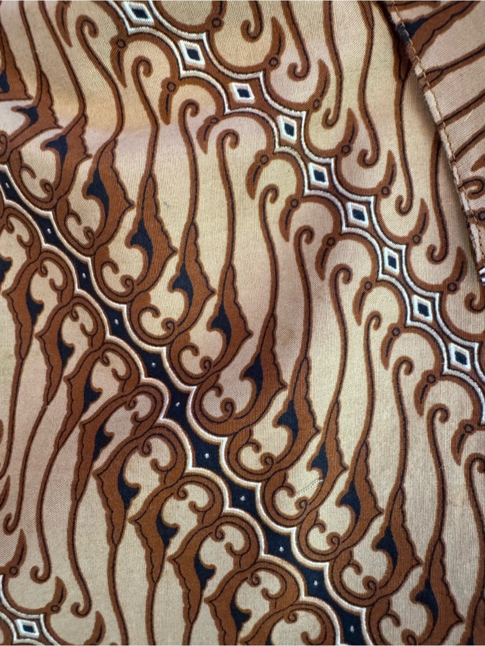 Vintage Enam Saudara Indonesian Batik Shirt Parang Javanese Cotton brown Medium - Picture 9 of 13